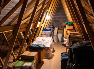 cluttered attic