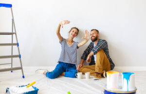 young couple remodeling