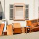 Junk on the sidewalk after being removed from a home